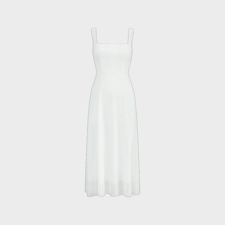 Elsbeth™ | Midi Kleid mit quadratischem Ausschnitt