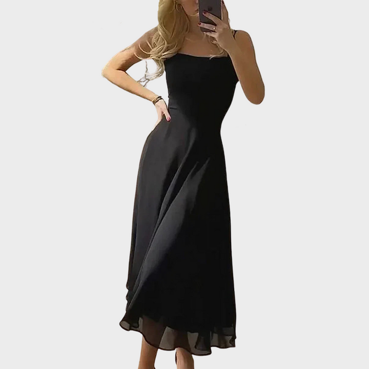 Elsbeth™ | Midi Kleid mit quadratischem Ausschnitt