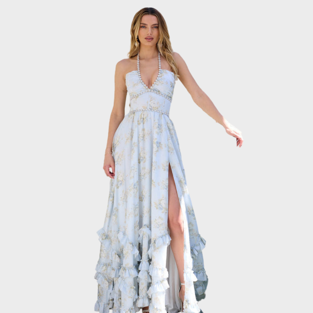 Euphrosyne™ | Langes Blumenmuster Kleid