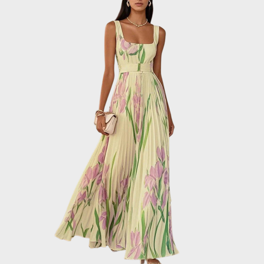 Adelgunde™ | Langes Blumenmuster Kleid