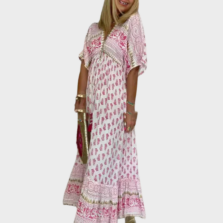 Mabel™| Boho-Druck Maxikleid