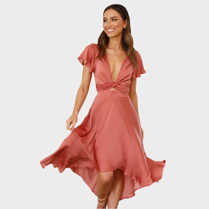 Ina™| Kleid in Rosewood-Farbe