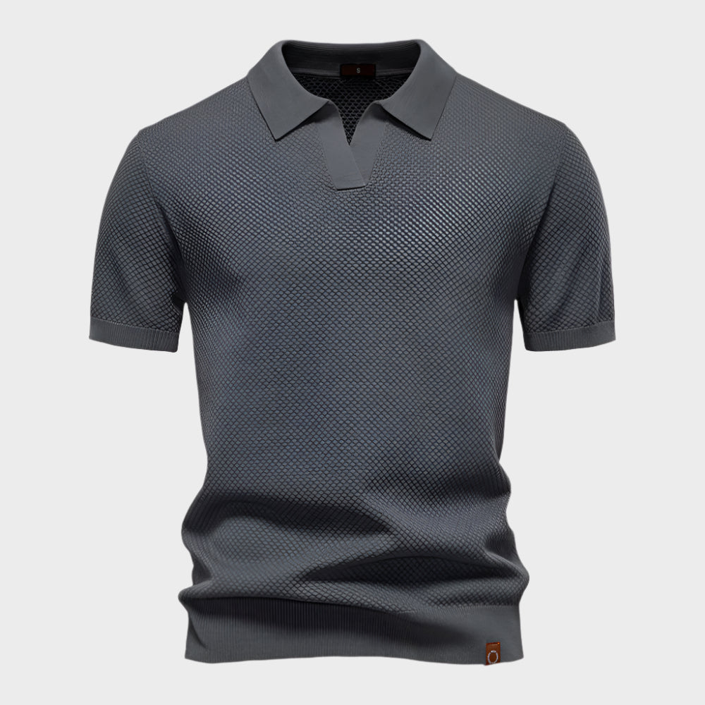 Dietbald™| strukturiertes Polo-Shirt