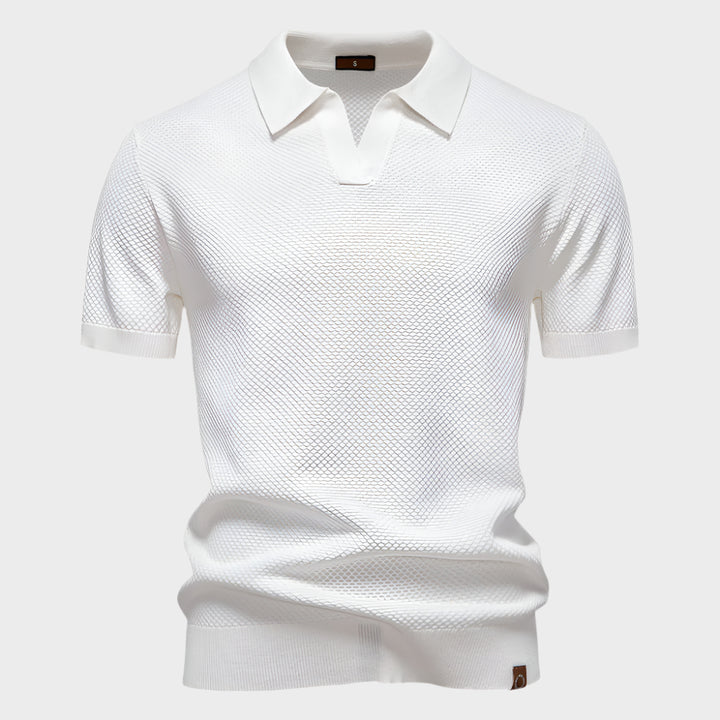 Dietbald™| strukturiertes Polo-Shirt