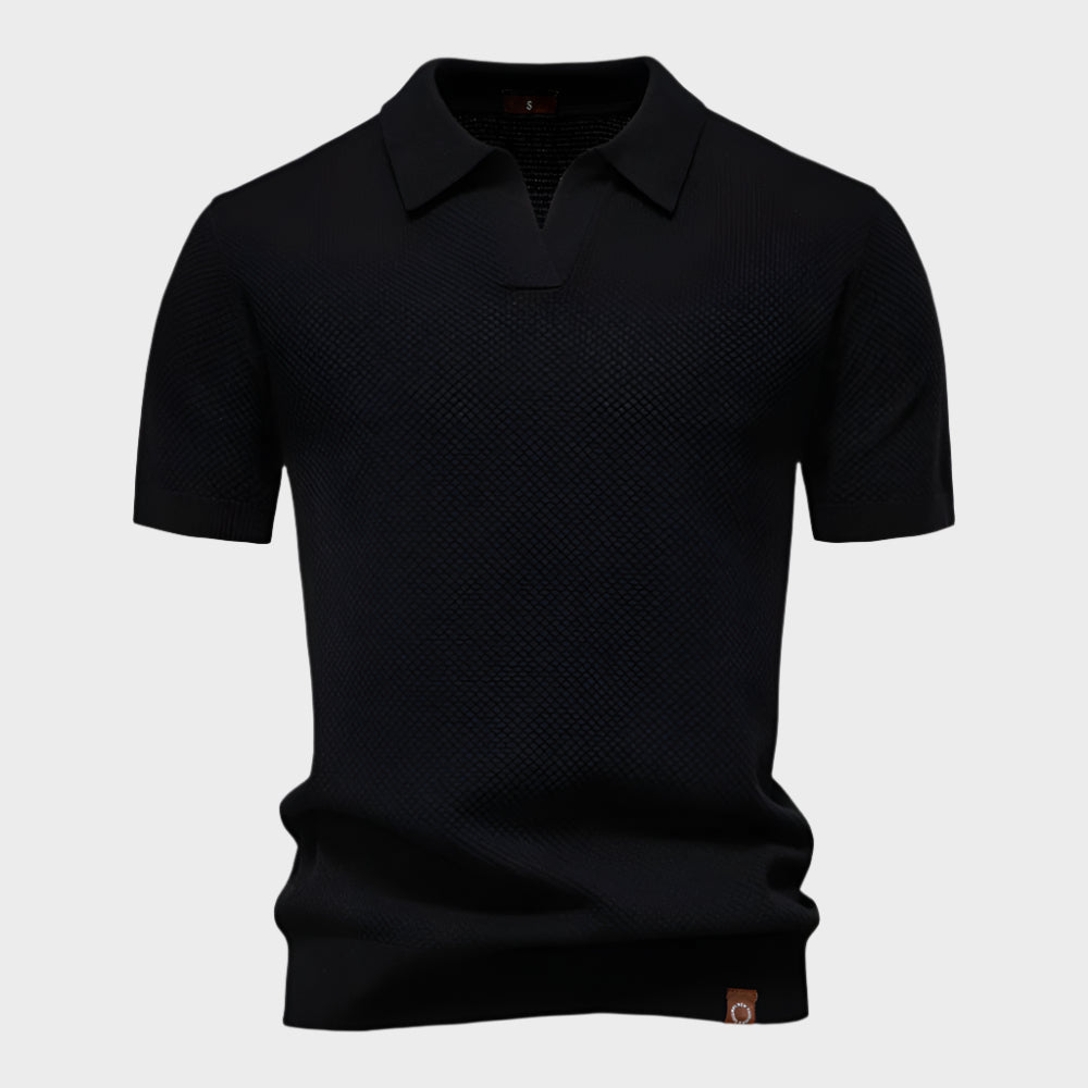 Dietbald™| strukturiertes Polo-Shirt