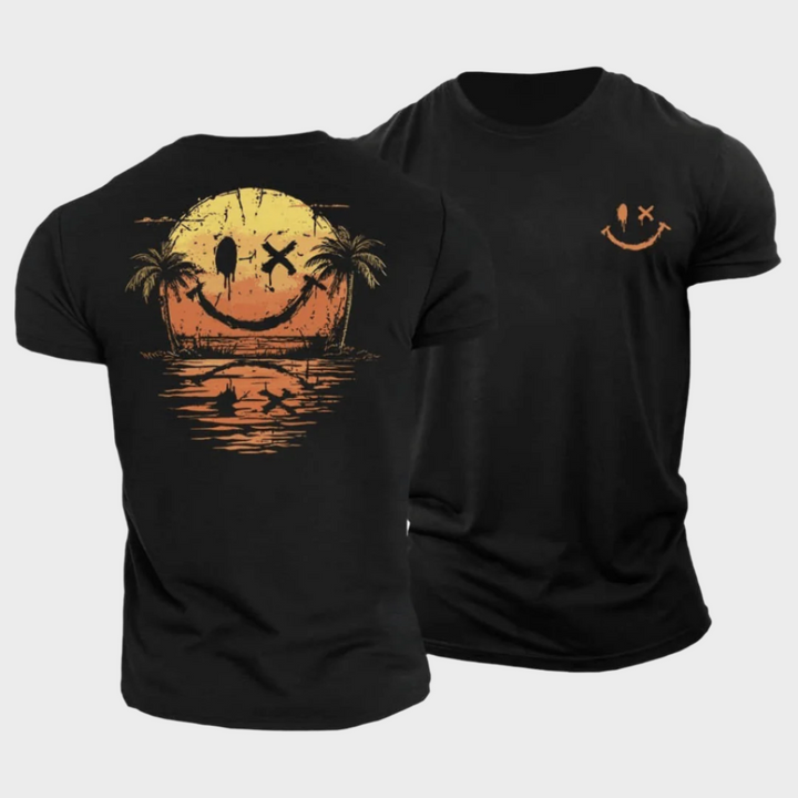 Edgar™ |Sommerliches T-Shirt mit Smiley-Print und Meermotiv
