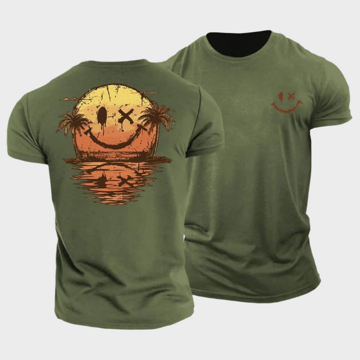 Edgar™ |Sommerliches T-Shirt mit Smiley-Print und Meermotiv