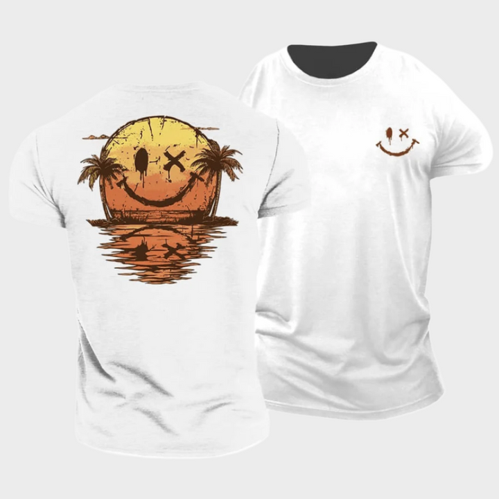 Edgar™ |Sommerliches T-Shirt mit Smiley-Print und Meermotiv